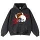 Sporty Black Football Helmet & Ball Print Zip-Up Hoodie