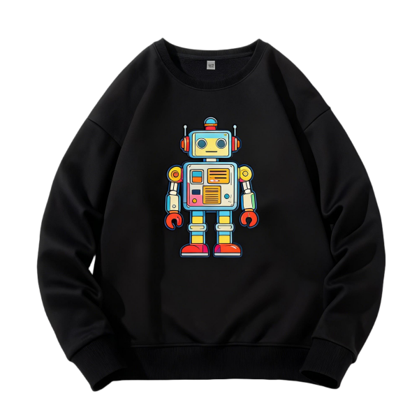 ?Embroidered Distressed Print Logo Fit Hoodies - Custom Heavyweight Cotton Crew Neck Sweatshirt